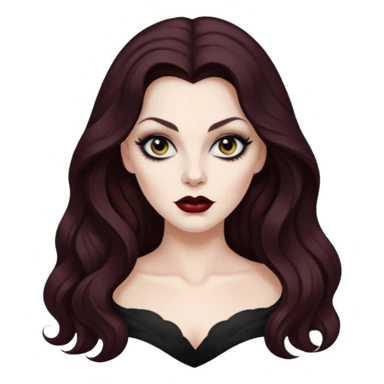 vampira cabelo ondulado longo marrom legal sticker