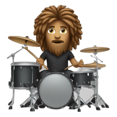 Long haired drummer on a drumkit sticker