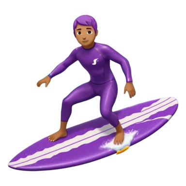 glitter surfer purple surf in wave ocean cian sticker