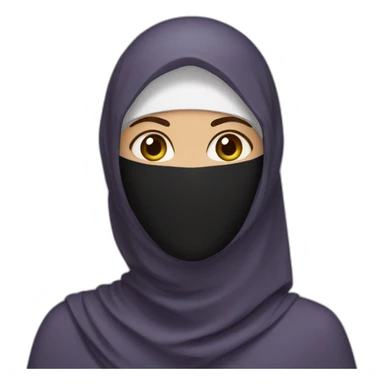 women with niqab face cover sticker