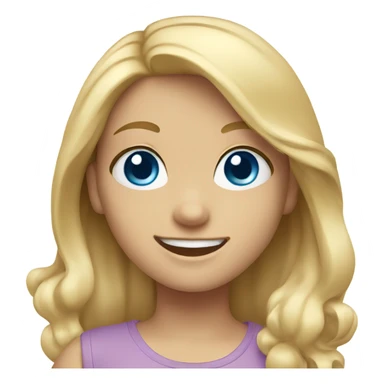 smiling girl with blonde hair blue eyes sticker