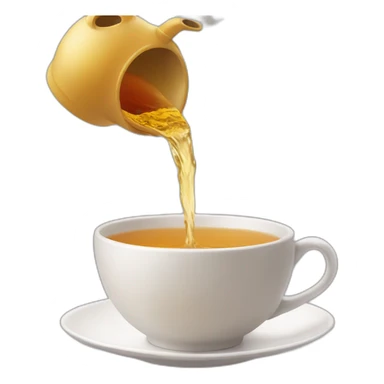 Pouring tea from teapot into a tea cup sticker
