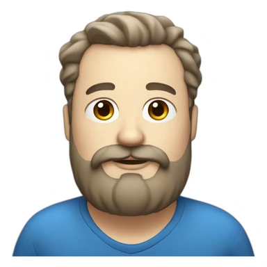  plump white Man with a beard, blue eyes, and a mustache sticker