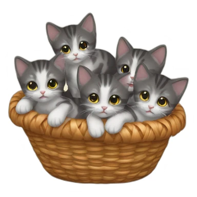 Basket of kittens sticker