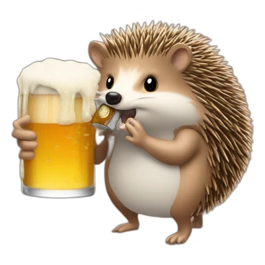 hedgehog drink beer spending bitcoin sticker