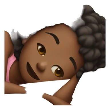 Black girl laying on a pillow sticker