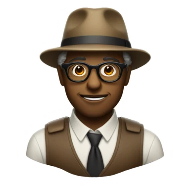 creative storyteller with hat and glasses sticker