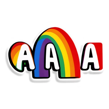 Big rainbow letters MAGA with Make America Gay Again  sticker