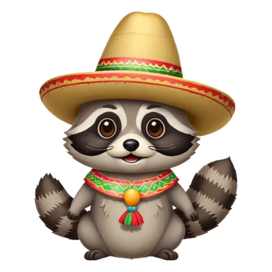 Raccoon celebrating cinco de mayo sticker