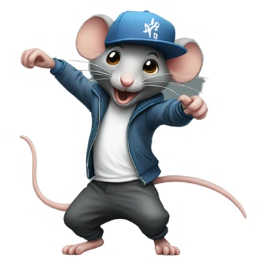 Rat dancing hip hop sticker