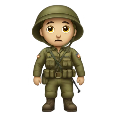 sad upset jewish combat solider magen david sticker