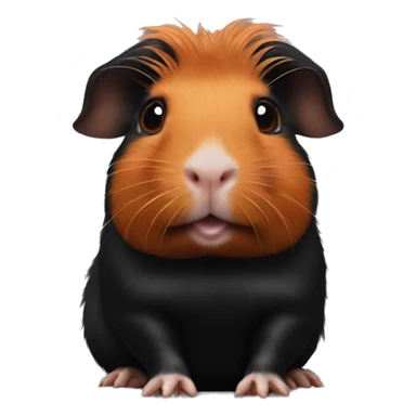 Black Guinea pig with a ginger spot on head  sticker