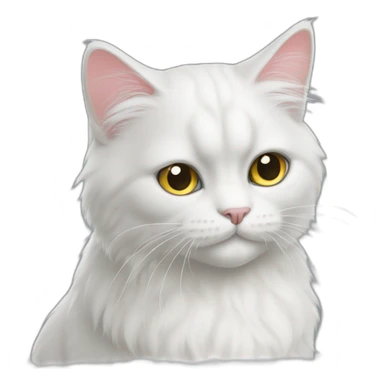 Persian white cat who’s ears and tail are grey  sticker