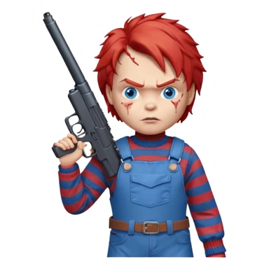 Chuky con pistola sticker