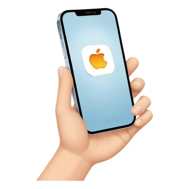 one hand holding iphone 12 sticker