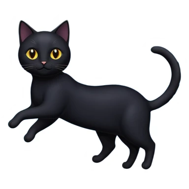 Cat fly on night sticker