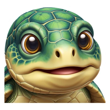 Cinematic Realistic Comical Sea Turtle Portrait Emoji, Head tilted dramatically with an exaggeratedly amused expression, featuring a robust, intricately patterned shell and wide, expressive eyes filled with playful disbelief, rendered with vibrant, lifelike detail and natural coastal light; high shine, dramatic yet playful, styled with an air of cheeky marine mischief, soft glowing outline, capturing the essence of a spirited and over‐the‐top sea turtle that looks ready to bob its way into viral fame! sticker