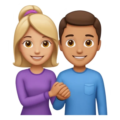 couple holding hands, emoji sticker