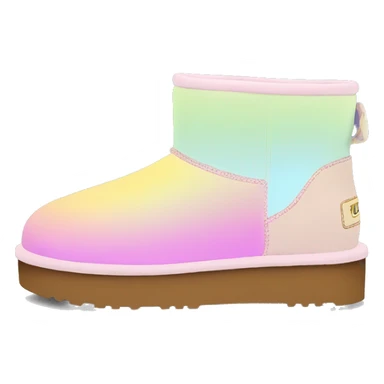 Pastel gradient hue platform short uggs sticker