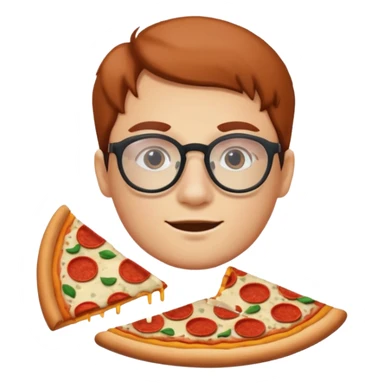 pizza face with glassess sticker