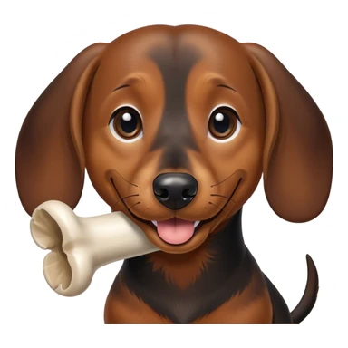 dachsund with a bone in its mouth sticker