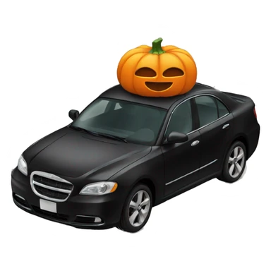 Black car with pumpkin sticker
