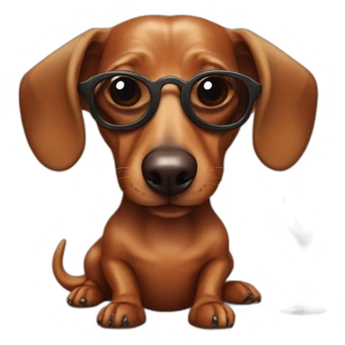 Alien Dachshund and wine sticker