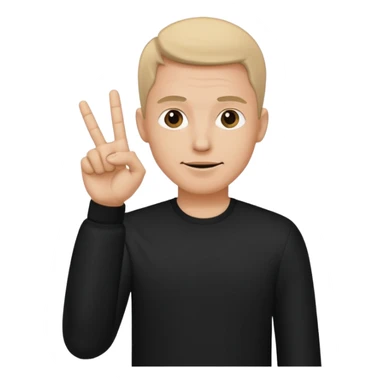 A man wear black his skin tone is beige and he does like Yoo wassup sticker