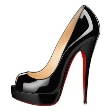 WEDGE heel LOUBOUTIN black PATENT sticker