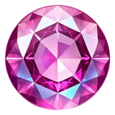 round cut pink sapphire gemstone with holographic iridescent shine sticker