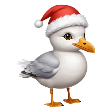Seagull with a xmas hat sticker