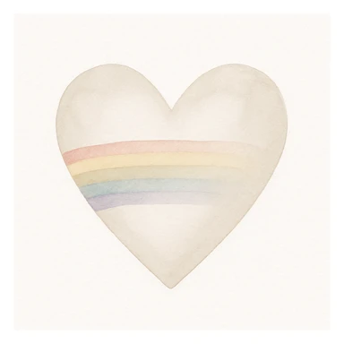 rainbow pride heart, watercolor art style, no text, glossy look sticker