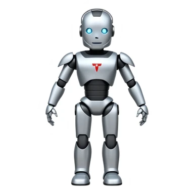 fullbody tesla bot, slightly smiling sticker
