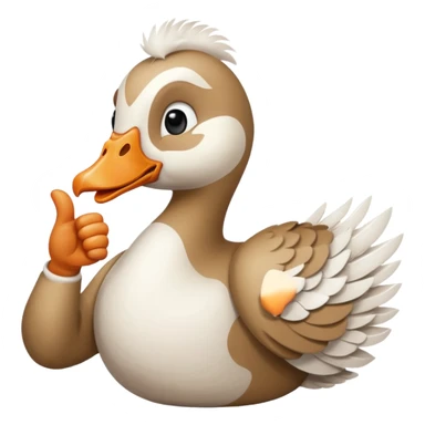 art style drawing goose character giving a thumbs down sticker