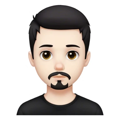 Cute white male, short dark colored hair and facial hair, nose and lip piercing, emo sticker