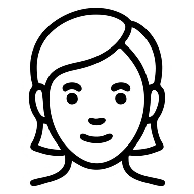 Short hair woman, icon style, minimalist, line art sticker