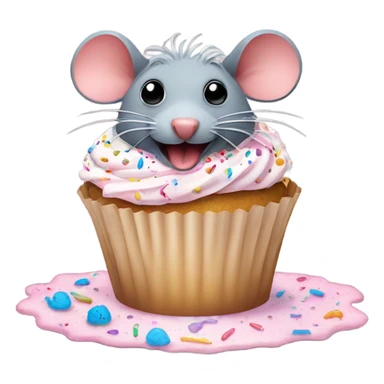 A ugly Rat in a cupcake  sticker
