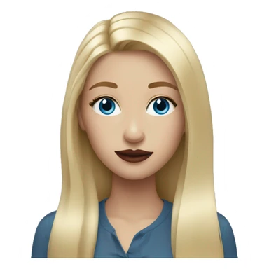 girl long blonde hair blue eyes and bordeaux lipstick sticker