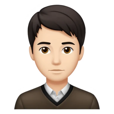 generate a emoji of man saying hii with normal skintone with some nice hair style with black-brown colour hair sticker