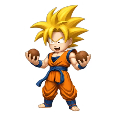 goku holding nuts sticker