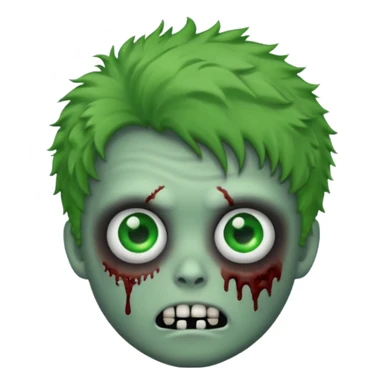 emoji zombie boy with fluffy hair  sticker