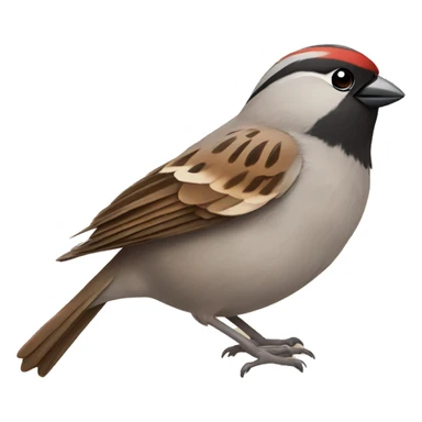 Sparrow with bow sticker