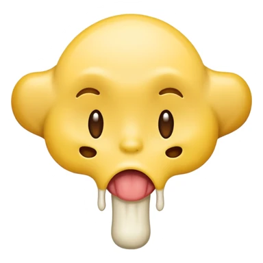 emoji drooling half yellow bone out sticker