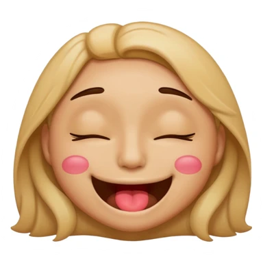 Emoji with closed eyes and biting lip, air humping sticker