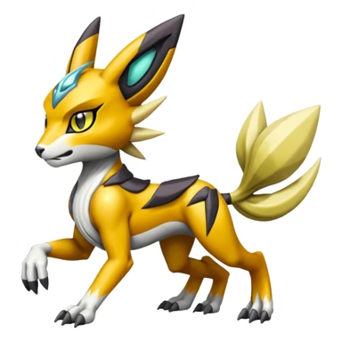 Meloetta-Renamon-Wargreymon-Protogen-Pokémon-Digimon-Fakémon-fusion-hybrid-creature sticker