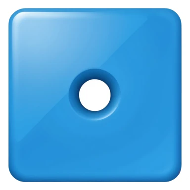 Exact Roblox app icon. One thick white square rotated exactly 45 degrees with a perfectly centered smaller square hole. Solid bright blue background (#2D8CFF). Flat, simple, no shadow, no gradient, no text. Perfect symmetry. sticker