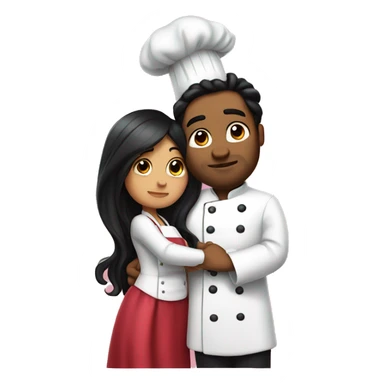 Chef with big belly kisses princess with long black hair  sticker