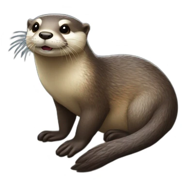 Loutre sur un câlin sticker