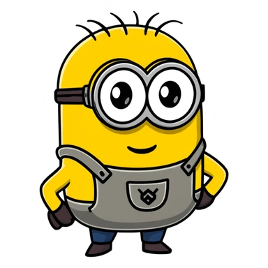 colorful cartoon sticker of Minion Kevin sticker