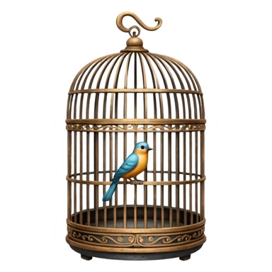 Bird cage, hanging or standing. sticker